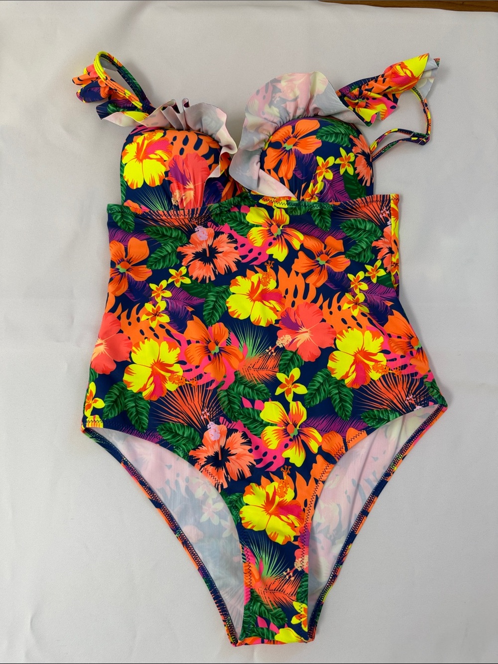 NEW Tropical Floral One-Piece Swimsuit - Multicolor Sz M